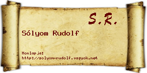 Sólyom Rudolf névjegykártya